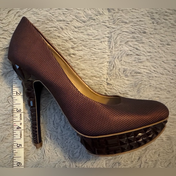 RACHEL Rachel Roy Burgundy Prism Design Platform Heels NWOT or BOX | Size: 7 - Picture 15 of 16